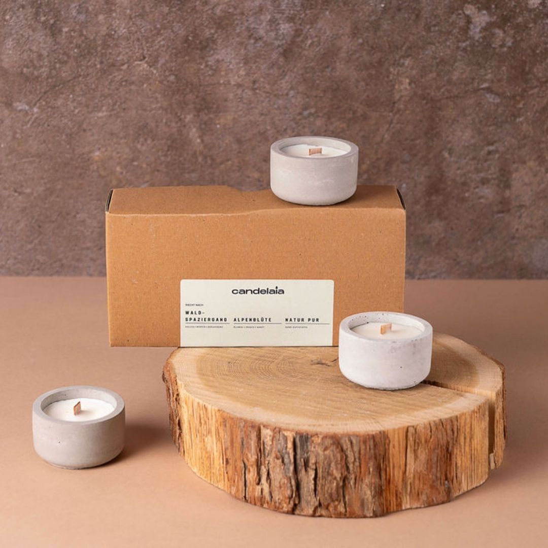 3er Set Berg-Teelichter