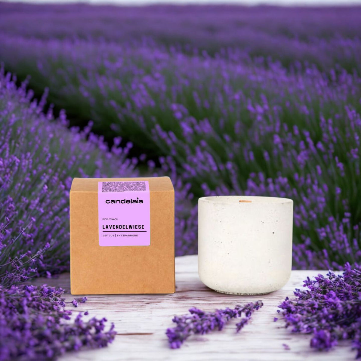 Duftkerze Lavendelwiese