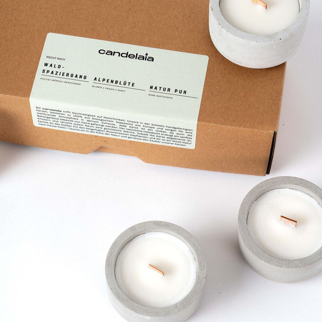 3er Set Berg-Teelichter
