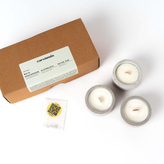 3er Set Berg-Teelichter